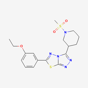molecular formula C17H21N5O3S2 B13362637 6-(3-Ethoxyphenyl)-3-[1-(methylsulfonyl)-3-piperidinyl][1,2,4]triazolo[3,4-b][1,3,4]thiadiazole 