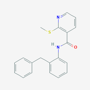 molecular formula C20H18N2OS B13362674 N-(2-Benzylphenyl)-2-(methylthio)nicotinamide 