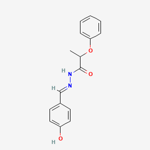 molecular formula C16H16N2O3 B13362789 N'-[(4-oxocyclohexa-2,5-dien-1-ylidene)methyl]-2-phenoxypropanehydrazide 