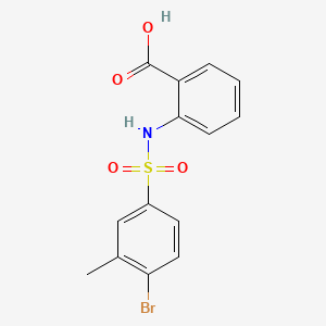 molecular formula C14H12BrNO4S B13362919 2-{[(4-Bromo-3-methylphenyl)sulfonyl]amino}benzoic acid 