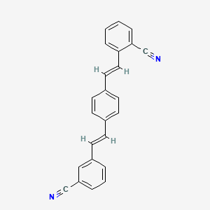 molecular formula C24H16N2 B1336297 2-[2-[4-[2-(3-Cyanophenyl)ethenyl]phenyl]ethenyl]benzonitrile CAS No. 79026-03-2