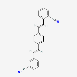 molecular formula C24H16N2 B1336297 Benzonitrile, 2-[2-[4-[2-(3-cyanophenyl)ethenyl]phenyl]ethenyl]- CAS No. 79026-03-2