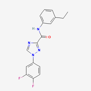 molecular formula C17H14F2N4O B13363030 1-(3,4-difluorophenyl)-N-(3-ethylphenyl)-1H-1,2,4-triazole-3-carboxamide 