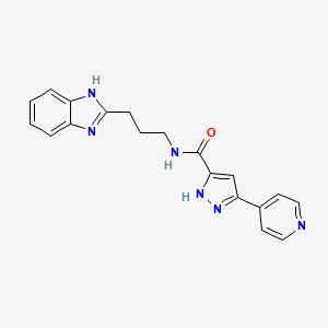 molecular formula C19H18N6O B13363066 N-[3-(1H-benzimidazol-2-yl)propyl]-3-(4-pyridinyl)-1H-pyrazole-5-carboxamide 