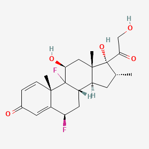 molecular formula C22H28F2O5 B1336310 (6R,8S,10S,11S,13S,14S,16R,17R)-6,9-difluoro-11,17-dihydroxy-17-(2-hydroxyacetyl)-10,13,16-trimethyl-6,7,8,11,12,14,15,16-octahydrocyclopenta[a]phenanthren-3-one CAS No. 60895-22-9