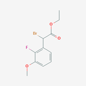 molecular formula C11H12BrFO3 B13363353 Ethyl 2-bromo-2-(2-fluoro-3-methoxyphenyl)acetate 