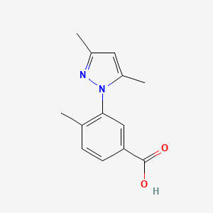 molecular formula C13H14N2O2 B1336339 3-(3,5-Dimethyl-pyrazol-1-yl)-4-methyl-benzoic acid CAS No. 957514-14-6