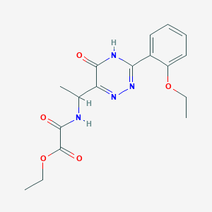 molecular formula C17H20N4O5 B13363405 Ethyl 2-((1-(3-(2-ethoxyphenyl)-5-oxo-4,5-dihydro-1,2,4-triazin-6-yl)ethyl)amino)-2-oxoacetate 