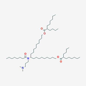molecular formula C56H110N2O5 B13363481 10-(N-(3-(Dimethylamino)propyl)octanamido)nonadecane-1,19-diyl bis(2-butyloctanoate) 
