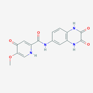 molecular formula C15H12N4O5 B13363485 N-(2,3-dioxo-1,2,3,4-tetrahydroquinoxalin-6-yl)-4-hydroxy-5-methoxypyridine-2-carboxamide 