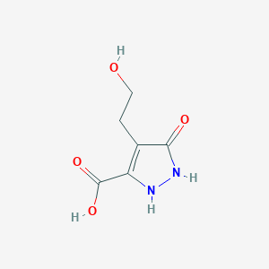 molecular formula C6H8N2O4 B1336351 3-hydroxy-4-(2-hydroxyethyl)-1H-pyrazole-5-carboxylic acid CAS No. 42562-56-1