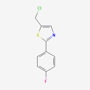molecular formula C10H7ClFNS B13363524 5-(Chloromethyl)-2-(4-fluorophenyl)thiazole 