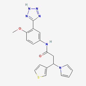molecular formula C19H18N6O2S B13363555 N-[4-methoxy-3-(1H-tetraazol-5-yl)phenyl]-3-(1H-pyrrol-1-yl)-3-(3-thienyl)propanamide 