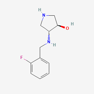 molecular formula C11H15FN2O B13363568 (3R,4R)-4-((2-Fluorobenzyl)amino)pyrrolidin-3-ol 