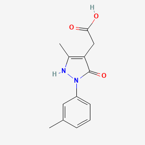 molecular formula C13H14N2O3 B1336357 (5-Hydroxy-3-methyl-1-m-tolyl-1H-pyrazol-4-yl)-acetic acid CAS No. 1015844-54-8