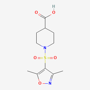 molecular formula C11H16N2O5S B1336359 1-[(3,5-Dimethylisoxazol-4-yl)sulfonyl]piperidine-4-carboxylic acid CAS No. 697258-72-3