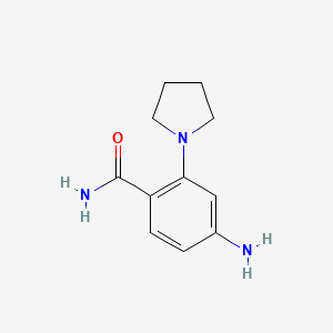 molecular formula C11H15N3O B1336366 4-Amino-2-pyrrolidin-1-yl-benzamide CAS No. 878620-22-5