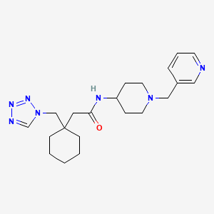 molecular formula C21H31N7O B13363729 N-[1-(3-pyridinylmethyl)-4-piperidinyl]-2-[1-(1H-tetraazol-1-ylmethyl)cyclohexyl]acetamide 