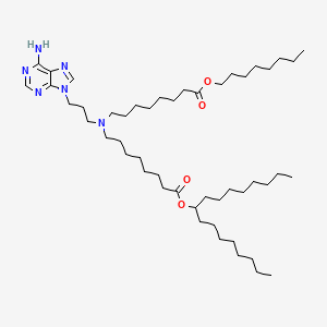 molecular formula C49H90N6O4 B13363730 Heptadecan-9-yl 8-((3-(6-amino-9H-purin-9-yl)propyl)(8-(octyloxy)-8-oxooctyl)amino)octanoate 