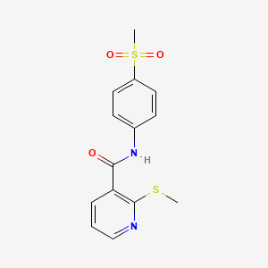 molecular formula C14H14N2O3S2 B13363764 N-(4-(Methylsulfonyl)phenyl)-2-(methylthio)nicotinamide 