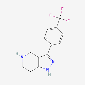 B1336382 3-[4-(trifluoromethyl)phenyl]-4,5,6,7-tetrahydro-1H-pyrazolo[4,3-c]pyridine CAS No. 879072-54-5