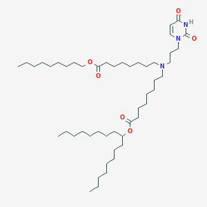 molecular formula C49H91N3O6 B13363901 Heptadecan-9-yl 8-((3-(2,4-dioxo-3,4-dihydropyrimidin-1(2H)-yl)propyl)(8-(nonyloxy)-8-oxooctyl)amino)octanoate 
