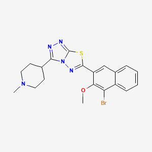 molecular formula C20H20BrN5OS B13363960 6-(4-Bromo-3-methoxynaphthalen-2-yl)-3-(1-methylpiperidin-4-yl)[1,2,4]triazolo[3,4-b][1,3,4]thiadiazole 