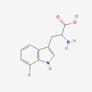 molecular formula C11H11FN2O2 B1336400 2-amino-3-(7-fluoro-1H-indol-3-yl)propanoic Acid CAS No. 53314-95-7