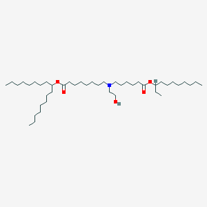 molecular formula C44H87NO5 B13364045 Heptadecan-9-yl 8-((2-hydroxyethyl)(6-oxo-6-(undecan-3-yloxy)hexyl)amino)octanoate 