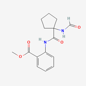 molecular formula C15H18N2O4 B13364079 Methyl 2-({[1-(formylamino)cyclopentyl]carbonyl}amino)benzoate 