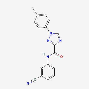 molecular formula C17H13N5O B13364090 N-(3-cyanophenyl)-1-(4-methylphenyl)-1H-1,2,4-triazole-3-carboxamide 