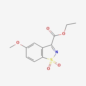 molecular formula C11H11NO5S B13364097 Ethyl 5-methoxybenzo[d]isothiazole-3-carboxylate 1,1-dioxide 