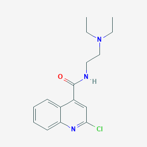 molecular formula C16H20ClN3O B133646 2-chloro-N-[2-(diethylamino)ethyl]-4-Quinolinecarboxamide CAS No. 87864-14-0