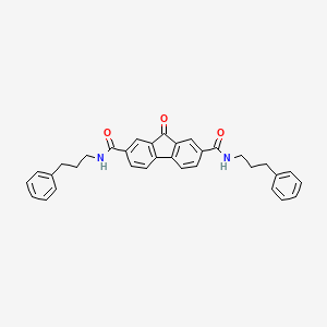 molecular formula C33H30N2O3 B1336466 9H-Fluorene-2,7-dicarboxamide, 9-oxo-N,N'-bis(3-phenylpropyl)- CAS No. 443794-40-9