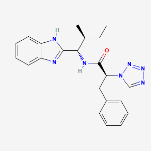 molecular formula C22H25N7O B13364713 N-[1-(1H-benzimidazol-2-yl)-2-methylbutyl]-3-phenyl-2-(1H-tetraazol-1-yl)propanamide 