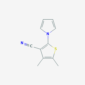 molecular formula C11H10N2S B1336475 4,5-Dimethyl-2-(1H-pyrrol-1-yl)thiophene-3-carbonitrile CAS No. 138300-40-0