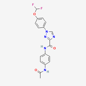 molecular formula C18H15F2N5O3 B13364845 N-[4-(acetylamino)phenyl]-1-[4-(difluoromethoxy)phenyl]-1H-1,2,4-triazole-3-carboxamide 