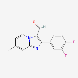 molecular formula C15H10F2N2O B1336497 2-(3,4-Difluorophenyl)-7-methylimidazo[1,2-a]pyridine-3-carbaldehyde CAS No. 899360-67-9
