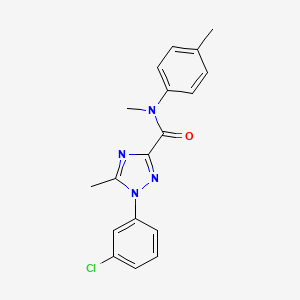 molecular formula C18H17ClN4O B13365011 1-(3-chlorophenyl)-N,5-dimethyl-N-(4-methylphenyl)-1H-1,2,4-triazole-3-carboxamide 