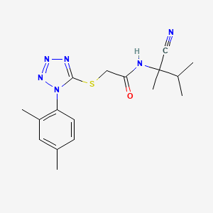molecular formula C17H22N6OS B13365013 N-(2-Cyano-3-methylbutan-2-yl)-2-((1-(2,4-dimethylphenyl)-1H-tetrazol-5-yl)thio)acetamide 
