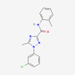 molecular formula C17H15ClN4O B13365023 1-(3-chlorophenyl)-5-methyl-N-(2-methylphenyl)-1H-1,2,4-triazole-3-carboxamide 