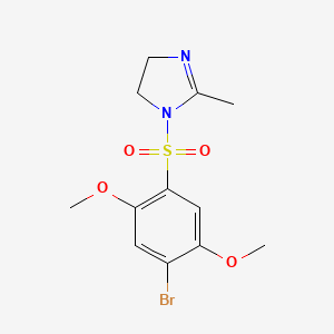 molecular formula C12H15BrN2O4S B13365056 1-[(4-bromo-2,5-dimethoxyphenyl)sulfonyl]-2-methyl-4,5-dihydro-1H-imidazole 