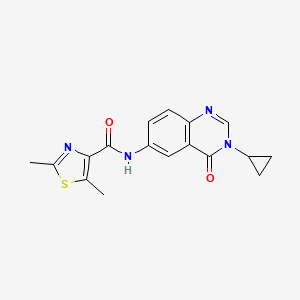 molecular formula C17H16N4O2S B13365196 N-(3-cyclopropyl-4-oxo-3,4-dihydroquinazolin-6-yl)-2,5-dimethyl-1,3-thiazole-4-carboxamide 
