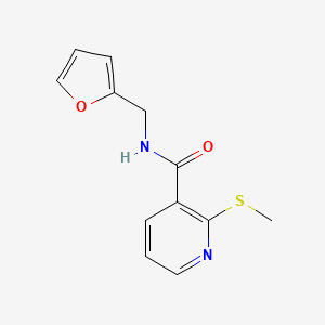 molecular formula C12H12N2O2S B13365298 N-(Furan-2-ylmethyl)-2-(methylthio)nicotinamide 