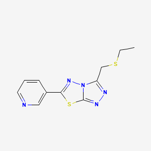 molecular formula C11H11N5S2 B13365300 Ethyl [6-(3-pyridinyl)[1,2,4]triazolo[3,4-b][1,3,4]thiadiazol-3-yl]methyl sulfide 
