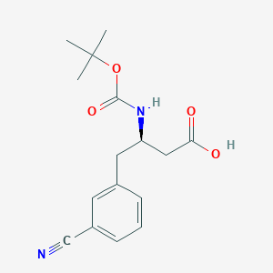molecular formula C16H20N2O4 B1336535 (R)-3-((tert-butoxycarbonyl)amino)-4-(3-cyanophenyl)butanoic acid CAS No. 269726-83-2