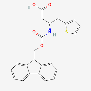 molecular formula C23H21NO4S B1336537 (R)-3-((((9H-fluoren-9-yl)methoxy)carbonyl)amino)-4-(thiophen-2-yl)butanoic acid CAS No. 269726-90-1