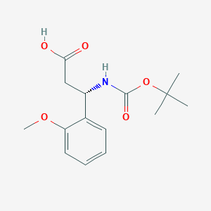 molecular formula C15H21NO5 B1336541 (S)-3-((tert-Butoxycarbonyl)amino)-3-(2-methoxyphenyl)propanoic acid 
