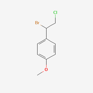 molecular formula C9H10BrClO B13365426 1-(1-Bromo-2-chloroethyl)-4-methoxybenzene 