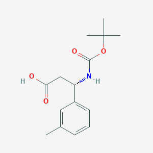 molecular formula C15H21NO4 B1336543 (S)-3-((叔丁氧羰基)氨基)-3-(间甲苯基)丙酸 CAS No. 499995-75-4